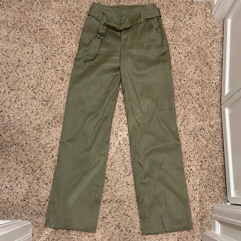 Green wide leg pants size 2 LONG